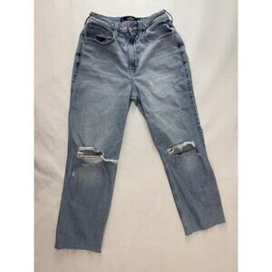 Hollister Ultra High-Rise Vintage Straight Jeans Grunge Distressed 3S 26" * 25"